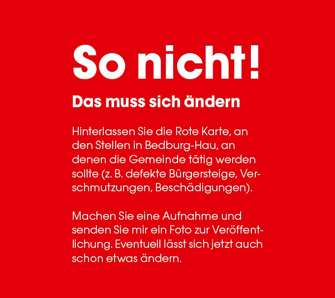 So nicht! Die rote Karte zeigen.